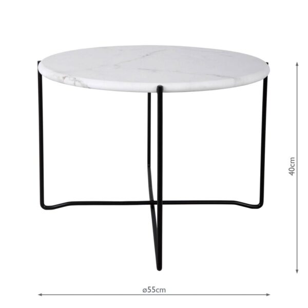 Azzate Round Coffee Table White Marble Effect - Image 8