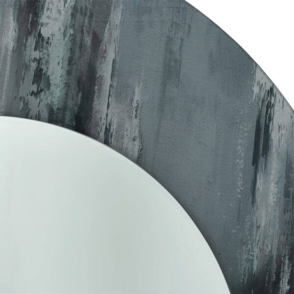 Mehera Round Mirror Grey Marble Print 80cm - Image 2