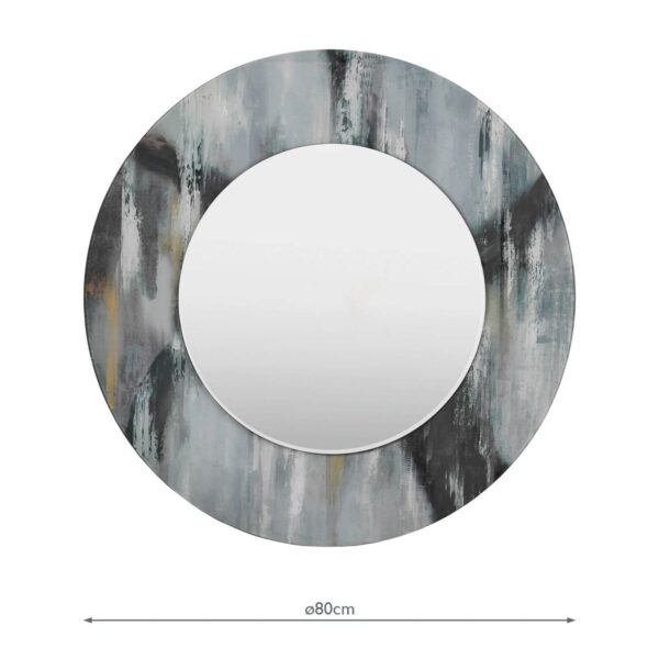 Mehera Round Mirror Grey Marble Print 80cm - Image 7
