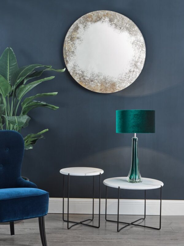 Vixen Round Mirror With Foxed Detail 80cm - Image 5