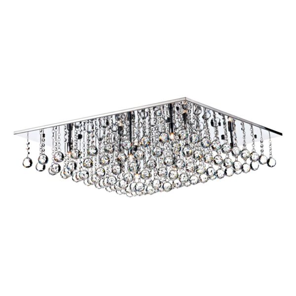 Abacus 8 Light Flush Polished Chrome Crystal