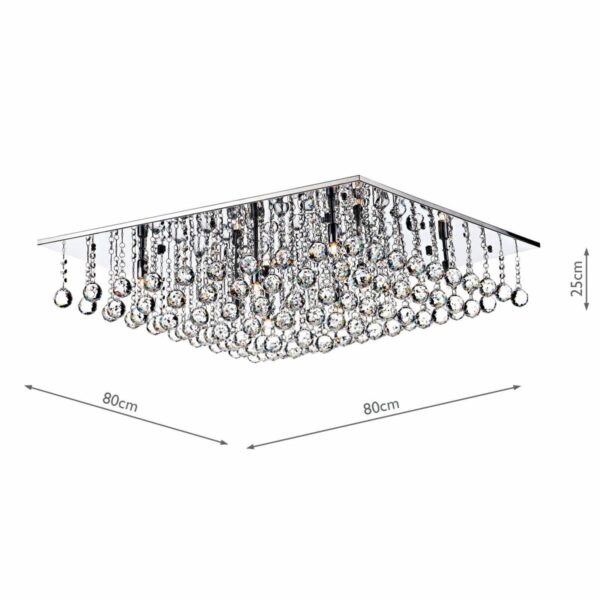 Abacus 8 Light Flush Polished Chrome Crystal - Image 6