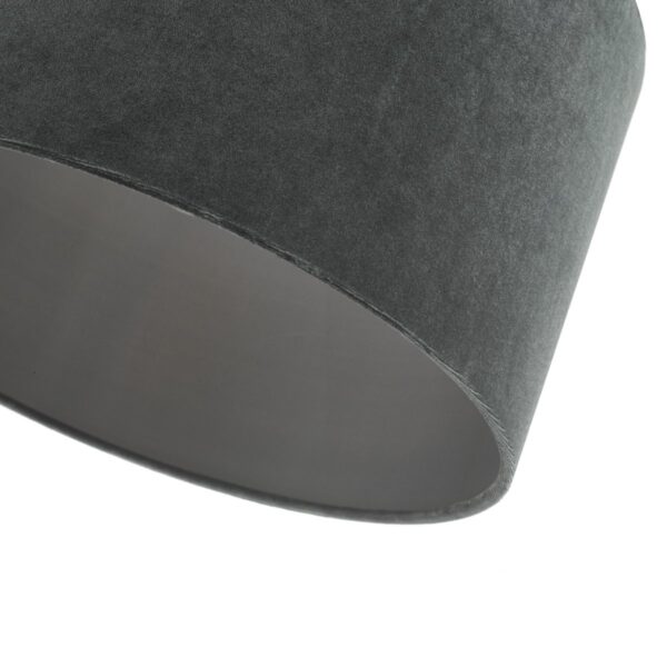 Akavia Grey Velvet Drum Shade 35cm - Image 3