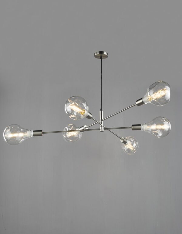Alana 6 Light Pendant Satin Chrome - Image 4