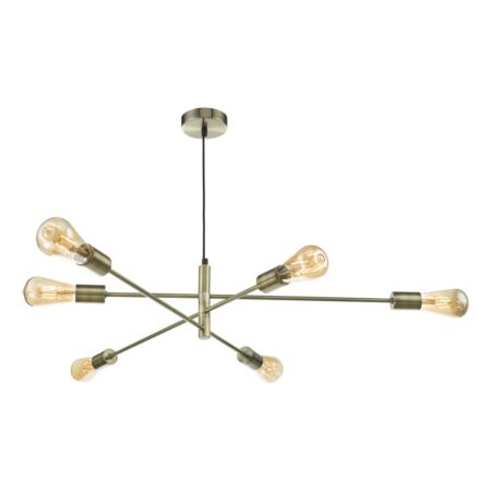 Alana 6 Light Pendant Antique Brass