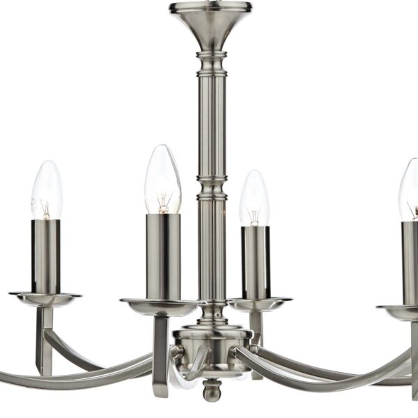 Ambassador 8 Light Dual Mount Chandelier Satin Chrome - Image 3