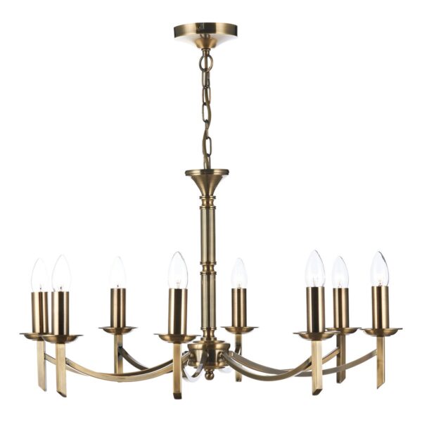 Ambassador 8 Light Dual Mount Pendant Antique Brass