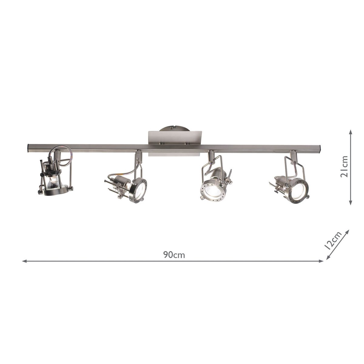 Bauhaus 4 Light Bar Spotlight Satin Chrome - Image 5