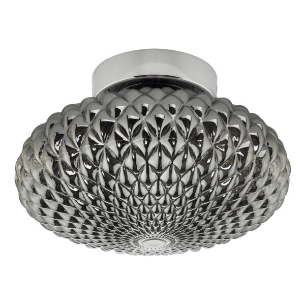 Bibiana Wall Light/Flush Polished Chrome with Smoke Glass Small - Image 2