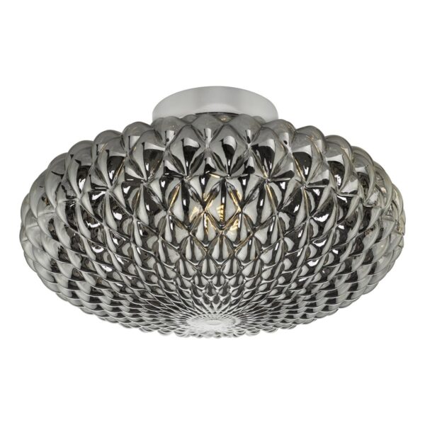 Bibiana Wall Light/Flush Polished Chrome with Smoke Glass Large