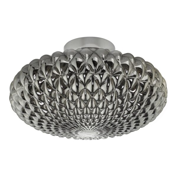 Bibiana Wall Light/Flush Polished Chrome with Smoke Glass Large - Image 2