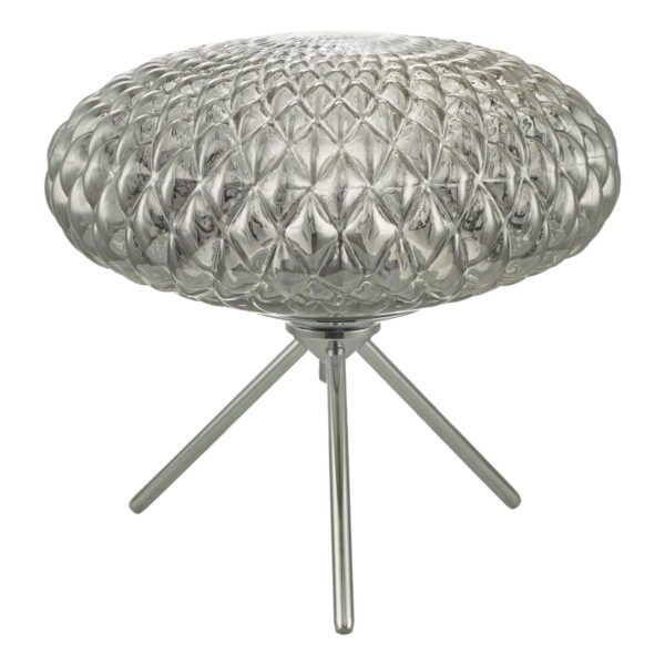 Bibiana Table Lamp Polished Chrome Large Smoked Glass - Image 2