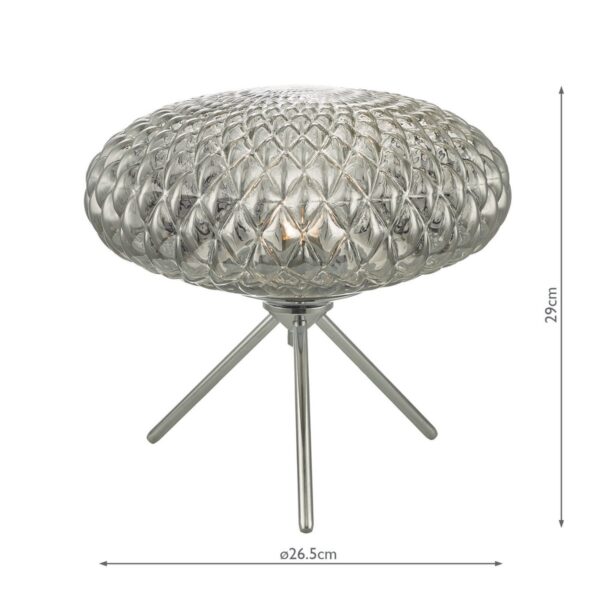 Bibiana Table Lamp Polished Chrome Large Smoked Glass - Image 4