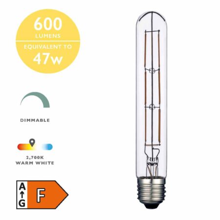 (Pack of 5) LED Tube Light Bulb (Lamp) ES/E27 6W 600LM