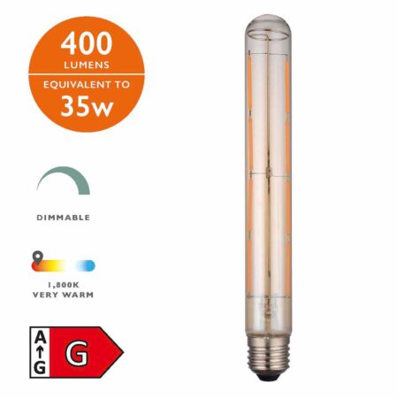 (Pack of 5) LED Tube Light Bulb (Lamp) ES/E27 6W 400LM