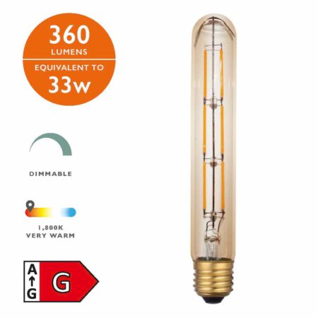 (Pack of 5) LED Tube Light Bulb (Lamp) ES/E27 6W 360LM