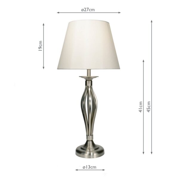 Bybliss Table Lamp Satin Chrome With Shade (Multipack) - Image 3