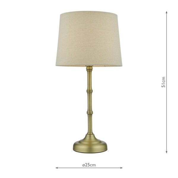 Cane Table Lamp Antique Brass With Shade - Image 8