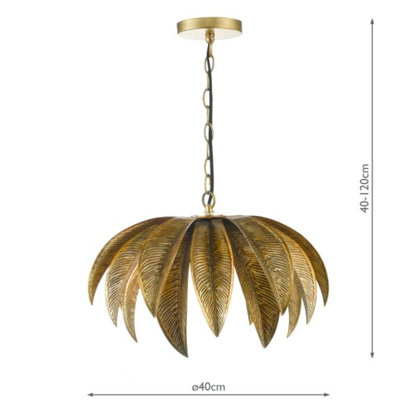 Cara 1 Light Pendant Antique Gold - Image 7