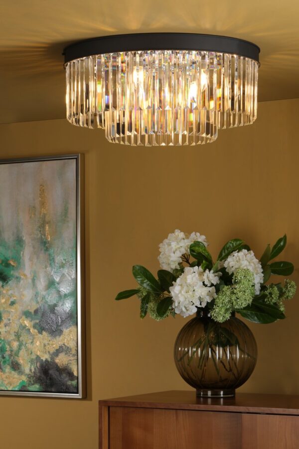 Celeus 6 Light Flush Matt Anthracite & Crystal - Image 9