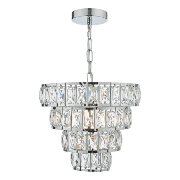 Cerys Single Pendant Polished Chrome Crystal
