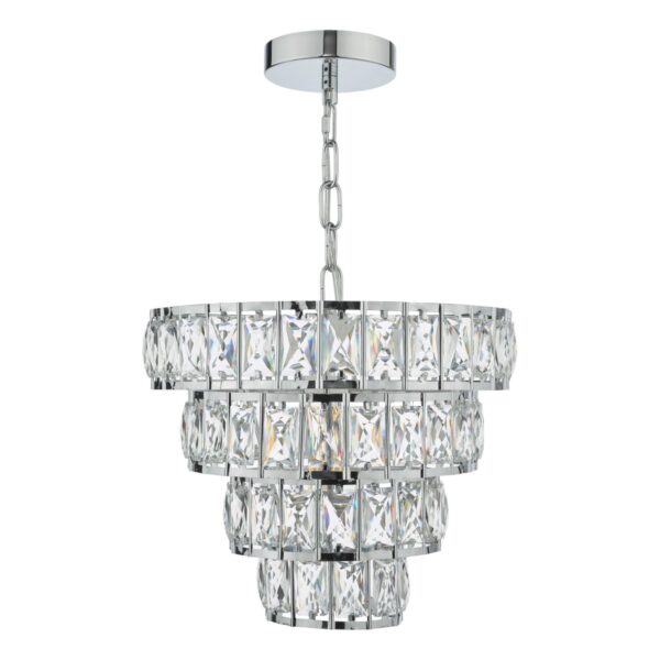 Cerys Single Pendant Polished Chrome Crystal - Image 2