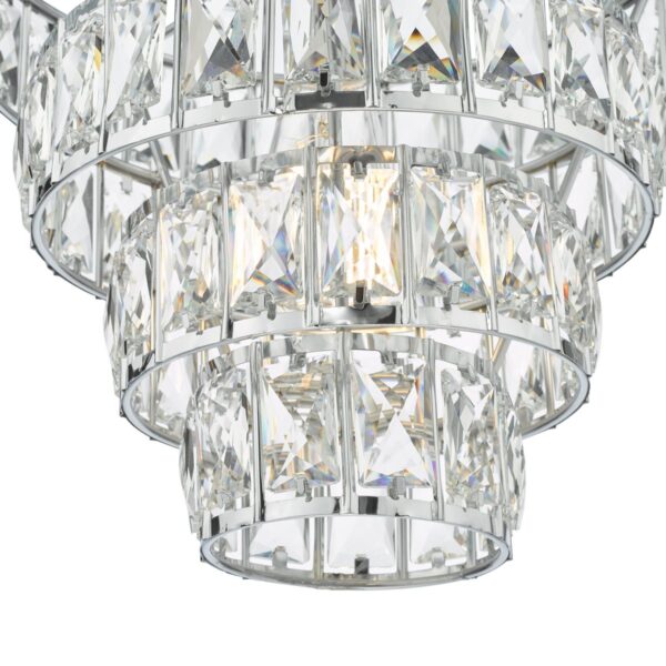 Cerys Single Pendant Polished Chrome Crystal - Image 4