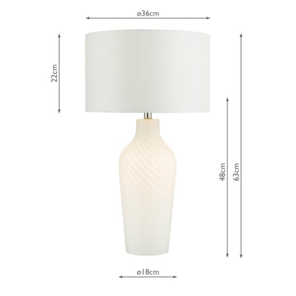Cibana Table Lamp Dual Source White Glass With Shade - Image 6