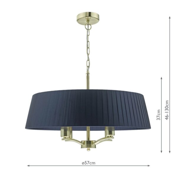 Cristin 4 Light Pendant Satin Brass With Navy Shade - Image 7