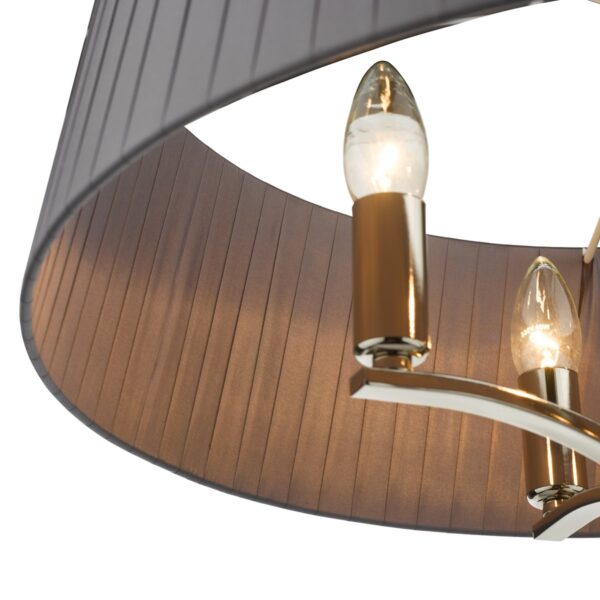 Cristin 4 Light Pendant Polished Nickel with Grey Shade - Image 3