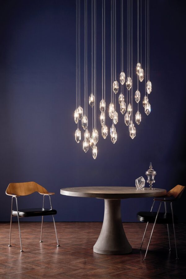 Crystal 12 Light Cluster Pendant Polished Chrome & Crystal - Image 6