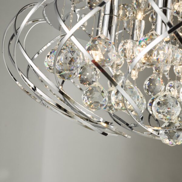 Davian 8 Light Flush Polished Chrome Crystal - Image 5