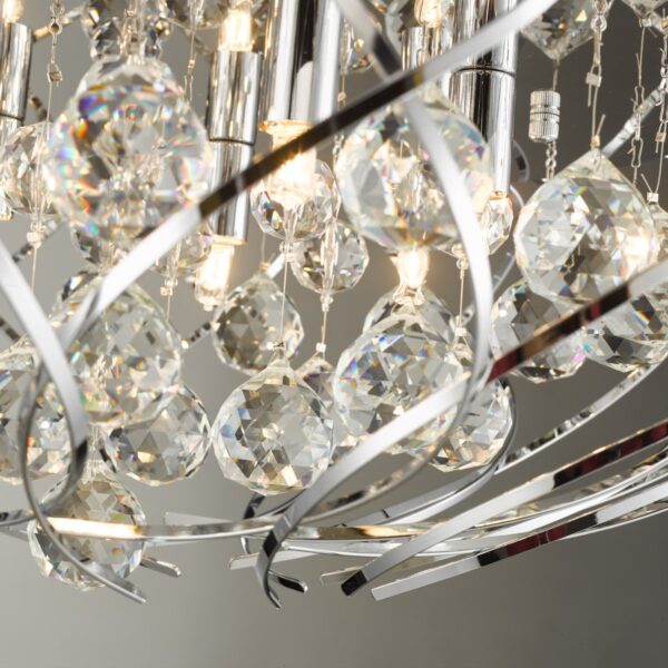 Davian 8 Light Flush Polished Chrome Crystal - Image 6