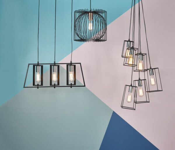Dax 3 Light Bar Pendant Black & Polished Chrome - Image 8