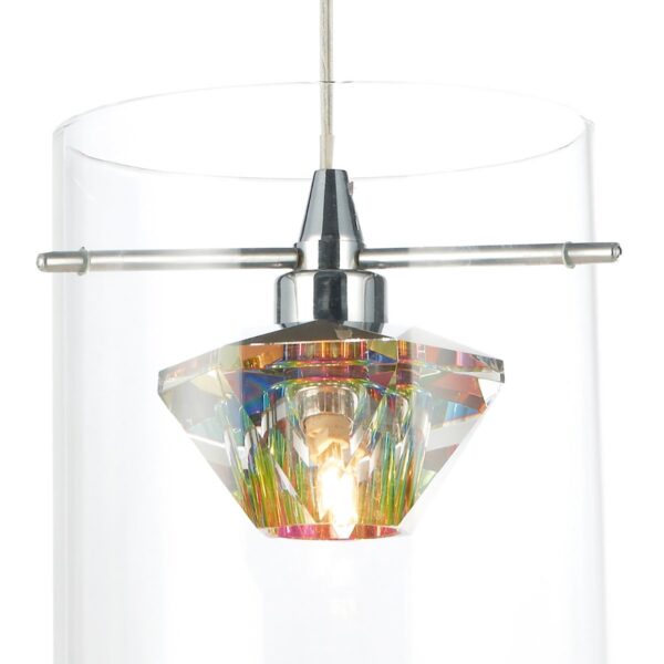 Decade 1 Light Pendant Polished Chrome/Clear - Image 3