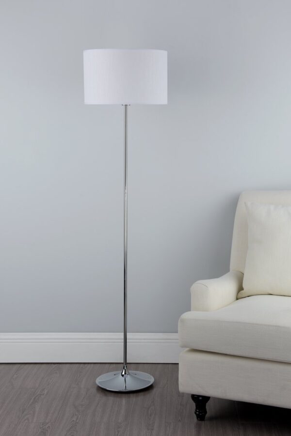 Delta Floor Lamp Polished Chrome With Shade - Image 6
