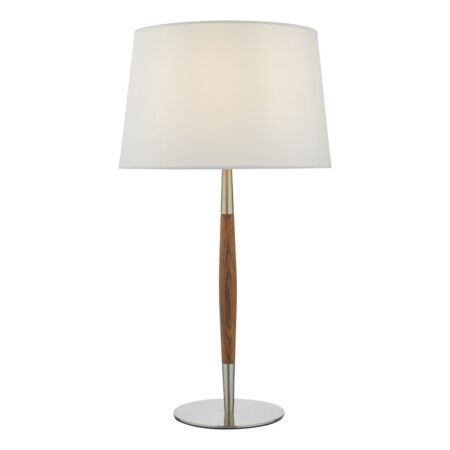 Detroit Table Lamp Satin Nickel Walnut Detail Base Only