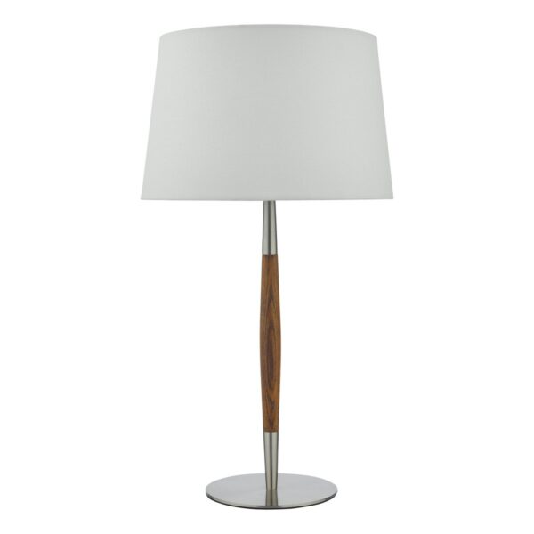 Detroit Table Lamp Satin Nickel Walnut Detail Base Only - Image 2