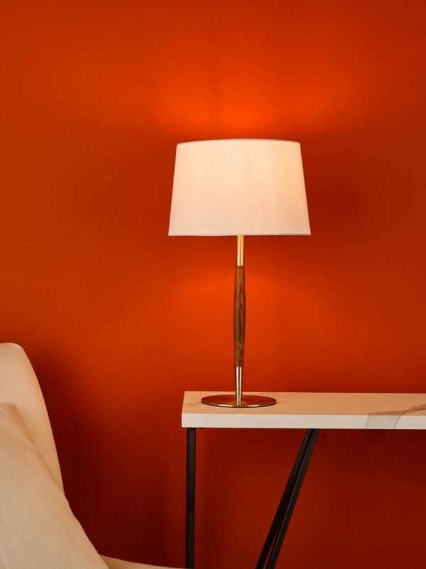 Detroit Table Lamp Satin Nickel Walnut Detail Base Only - Image 7