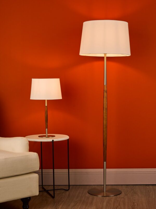 Detroit Table Lamp Satin Nickel Walnut Detail Base Only - Image 8