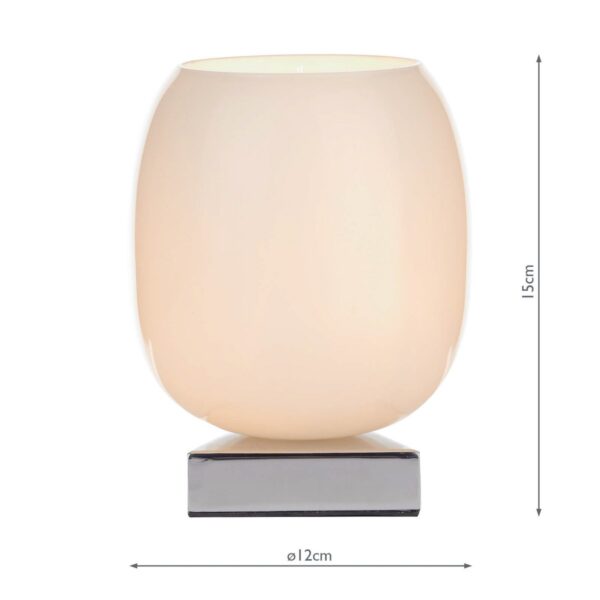 Dino Touch Table Lamp Polished Chrome White Glass - Image 3