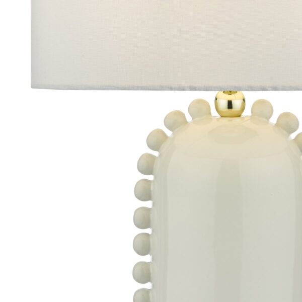Dolce Table Lamp White Ceramic With Shade - Image 3