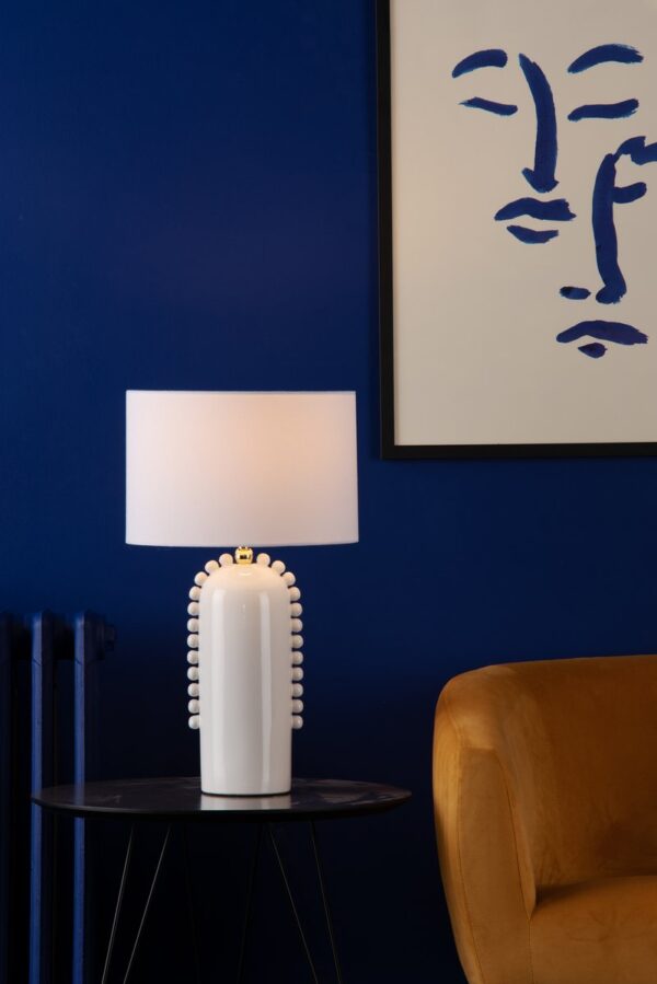 Dolce Table Lamp White Ceramic With Shade - Image 5