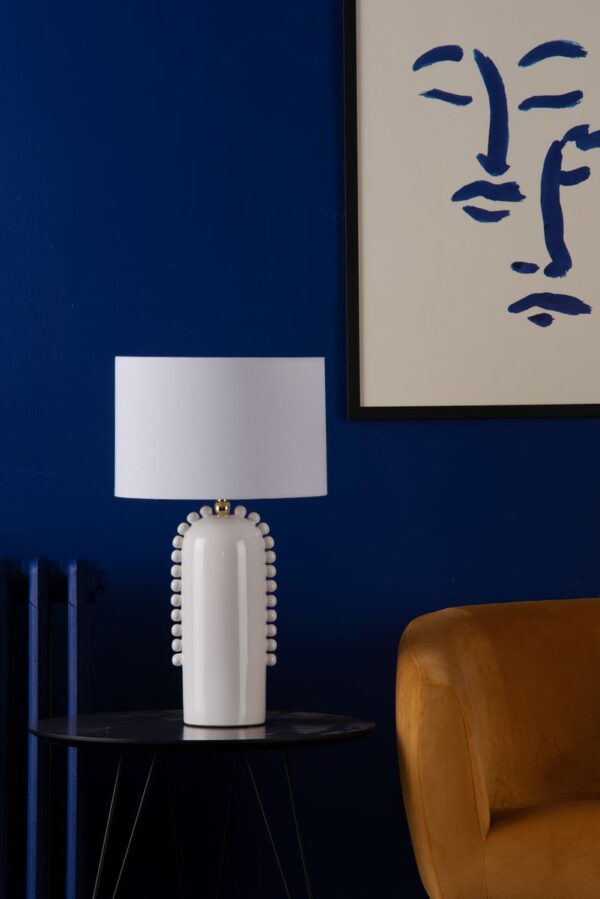 Dolce Table Lamp White Ceramic With Shade - Image 6
