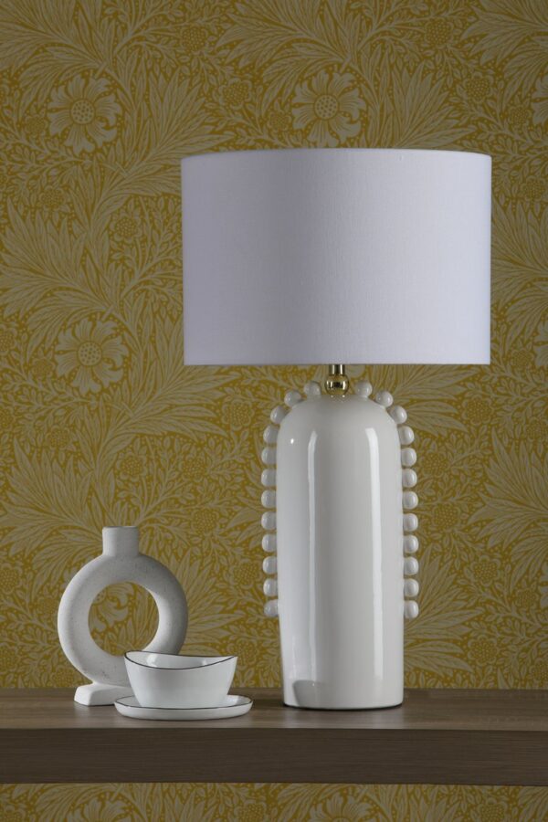 Dolce Table Lamp White Ceramic With Shade - Image 8