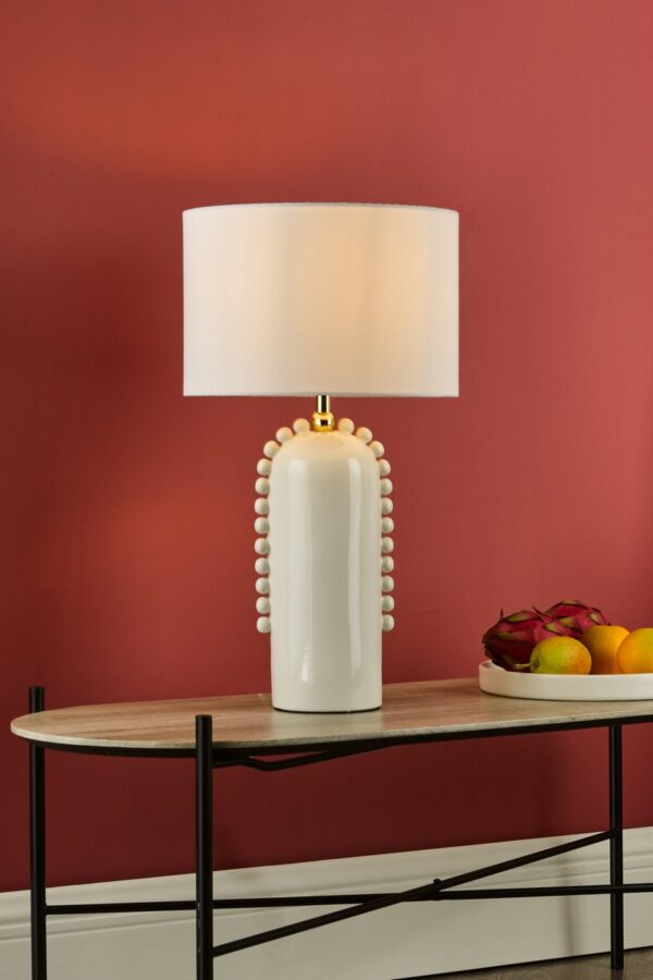 Dolce Table Lamp White Ceramic With Shade - Image 9