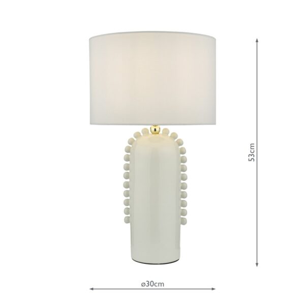 Dolce Table Lamp White Ceramic With Shade - Image 10