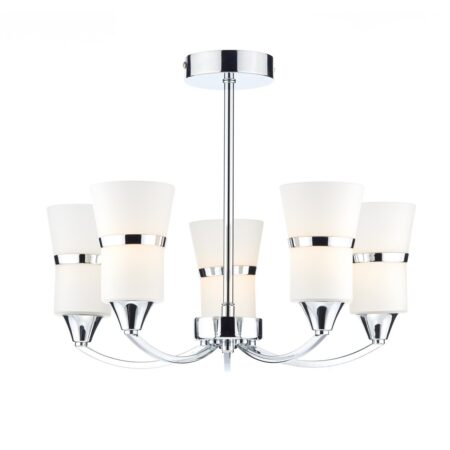 Dublin 5 Light Semi Flush Polished Chrome Led