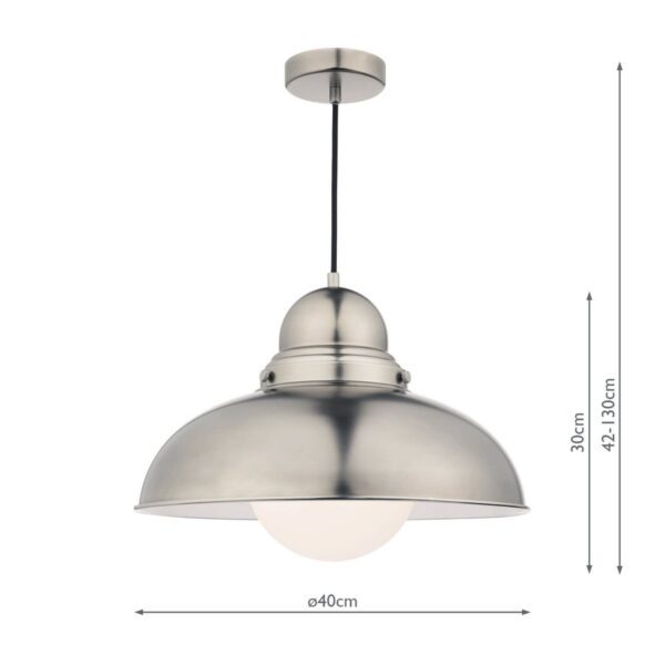 Dynamo 1 Light Large Pendant Antique Chrome - Image 5