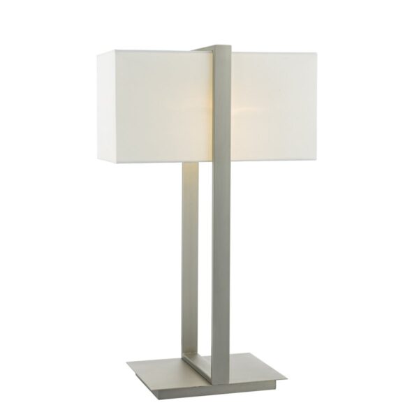 Eduardo Table Lamp Antique Nickel With Shade